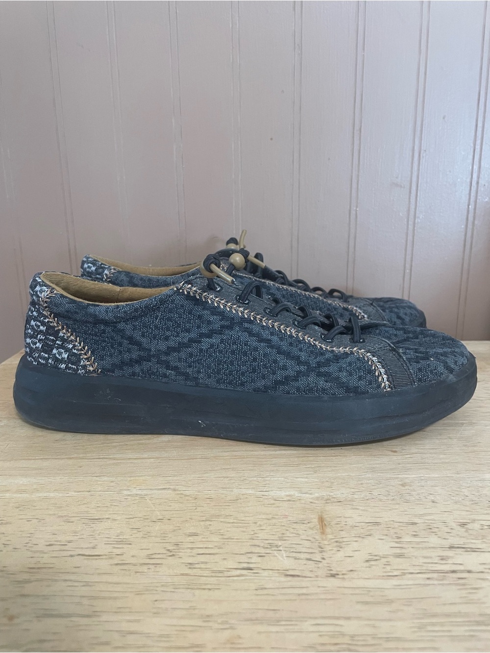 Hey Dude Women's Karina Slip On Boho Crochet Shoes-Black; size US 8